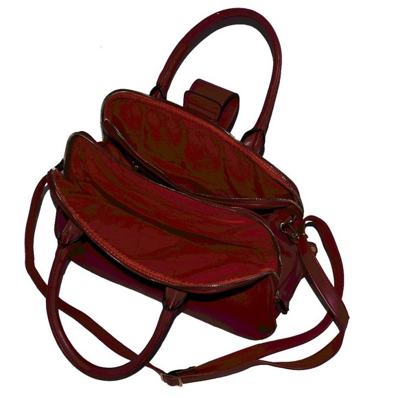 Holiday Group Inc - David Jones Vegan Patent Leather Red Handbag - Picture 10 of 13